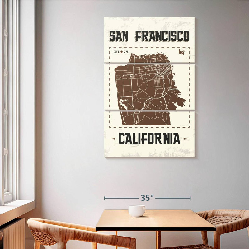 Carte Aliaz Classic de San Francisco, H 65 po x l 42 po