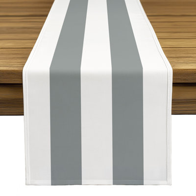 Gray Striped Table Runner 72" x 12"