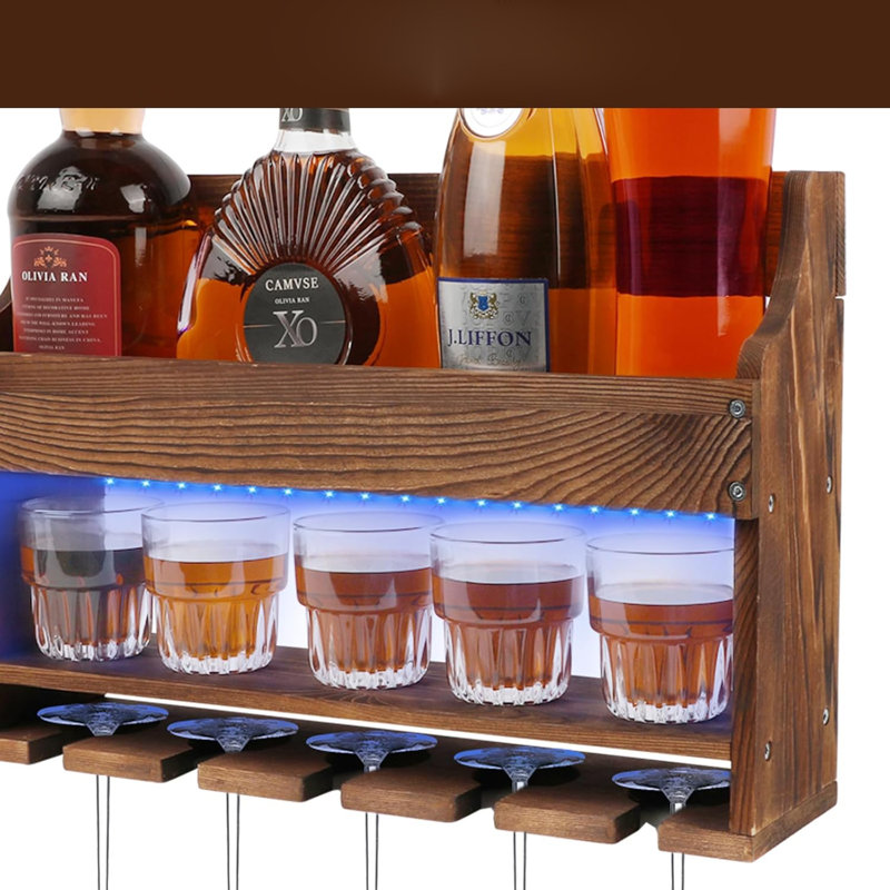 Wooden LED Wine Cup Holder