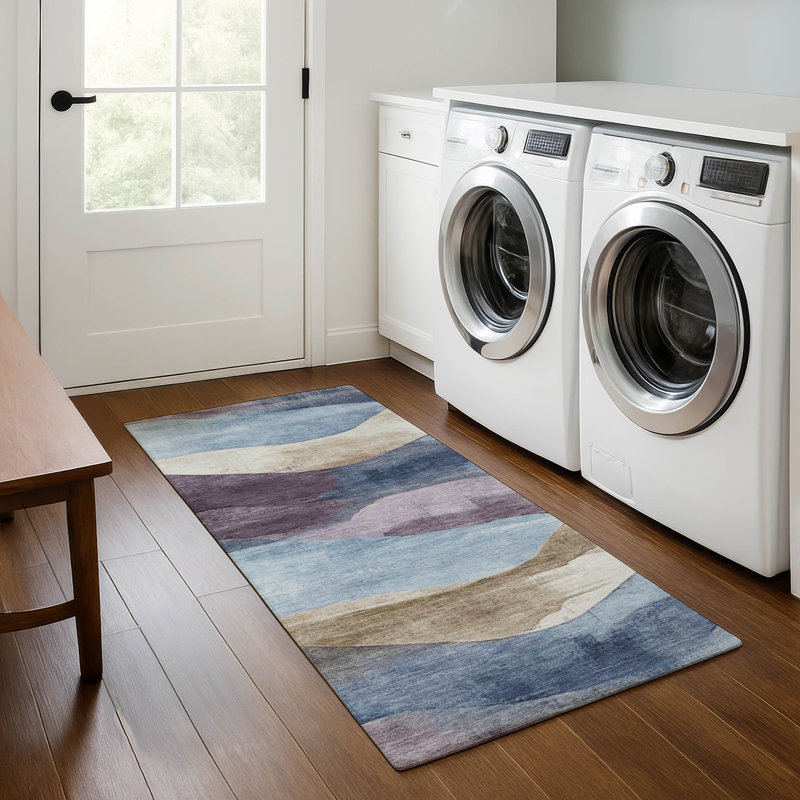 Premium Machine Washable Pinkston Waves Rug, Runner 2'3" x 7'6"