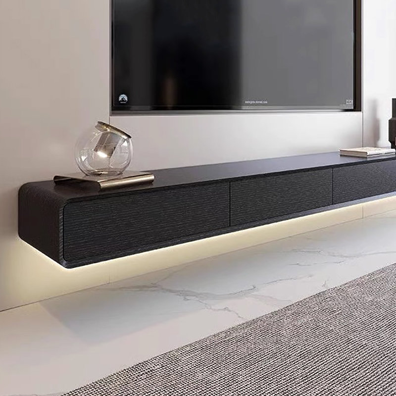 Handmade 78" Floating TV Stand Up To 85" TV Wall Mounted Media Console, Black