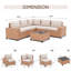 Ensemble de conversation pour patio pour 5 personnes avec coussins