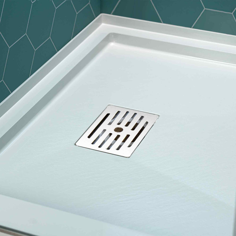 WOODBRIDGE 48 In. X 36 In. Solid Surface Shower Pan Base, Alcove Installation With Left/Right/Center Drain Options, Slip-Resistant & Mold-Resistant