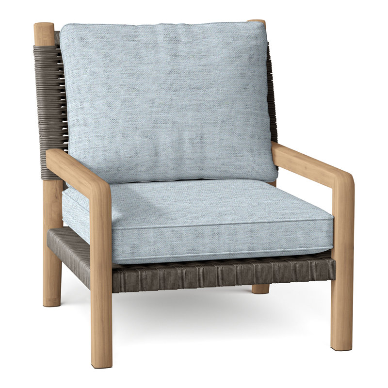 Hudson Outdoor Lounge Chair, Hudson Charcoal Lace, Ocean