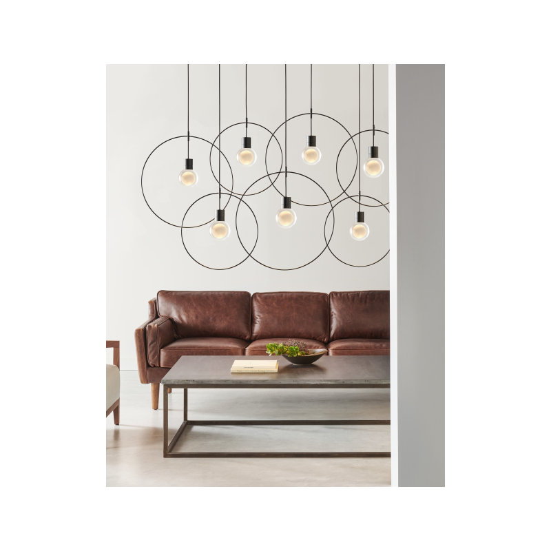 Mina LED Pendant, 1, 152" H x 7.6" W x 5" D, Black