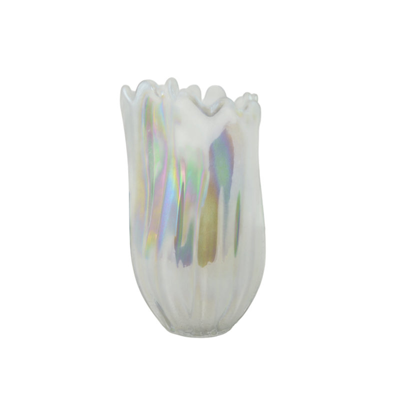Vase en verre irisé