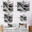«White Black Infinite Ripples - Abstract Modern Waves», reproduction d'art sur toile-114712834-114712838-114712836