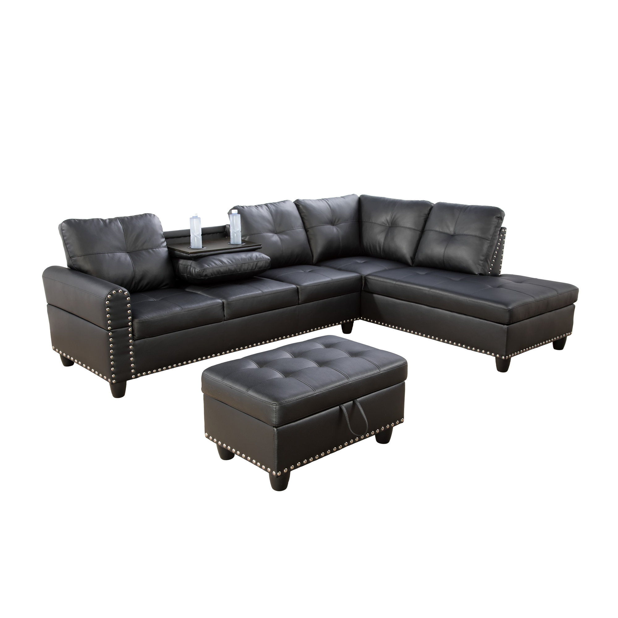 Adebisi 3 - Piece Faux Leather Sectional