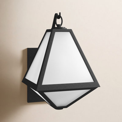Maribel Black Charcoal 2 - Bulb 16.75'' H Plug-In Frosted Glass Outdoor Wall Lantern