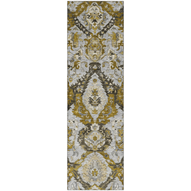 Premium Machine Washable Ashlynn Panels Rug, Runner 2'3" x 7'6"