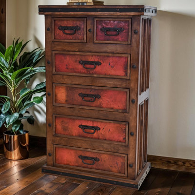 Sierra Azul Copper Panel 5-Drawer Chest