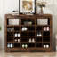 Console à 24 casiers, armoire à chaussures moderne avec base incurvée, buffet polyvalent de haute qualité
