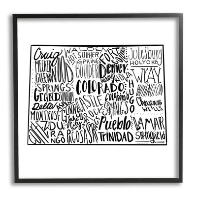 " Colorado Cities Typography State Shape " by The Saturday Evening Post