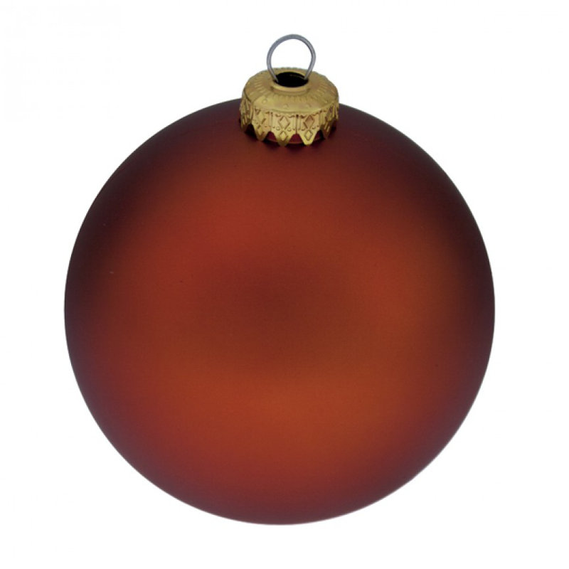 10cm Bauble, Copper Orange Satin