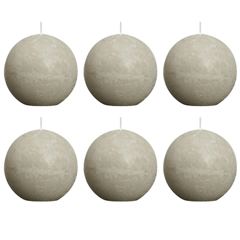 Bolsius Bolsius Rustic Ball Candle 80 mm, Pebble grey