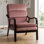Chaise d'appoint Mid-Century moderne avec accoudoirs en bois, chaise de lecture rembourrée pour le salon et la chambre à coucher