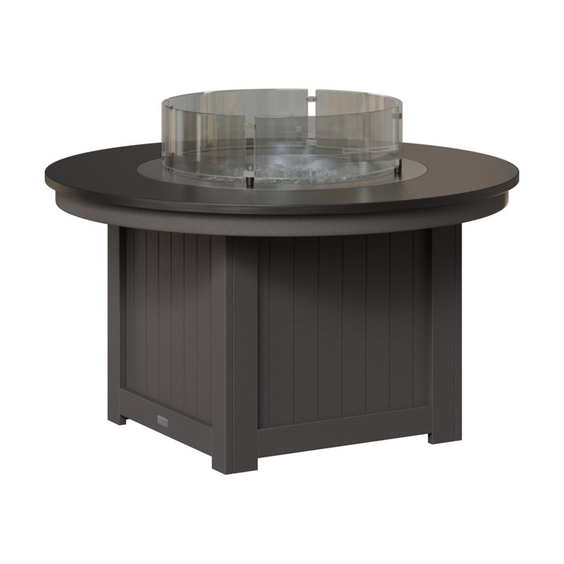 Foyer de table rond Berlin Gardens Donoma, Hammered Top Black with Smoke Grey Base, H 25 po x l 44 po x P 44 po