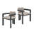 Pula Patio Outdoor Aluminum Dining Chair, Set Of 2, Black Finish With Beige Cushion
