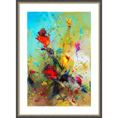 Fly roses by Stanislav Lazarov Wood Framed Wall Art Print