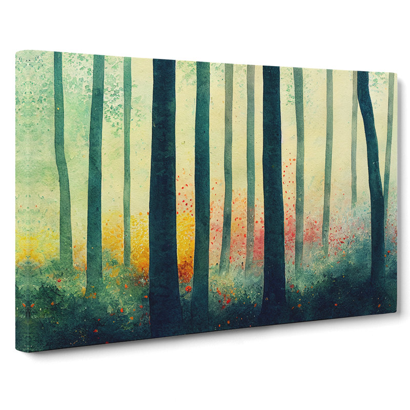 Fancy Colourful Forest - Wrapped Canvas, 50cm H x 76cm W x 3cm D