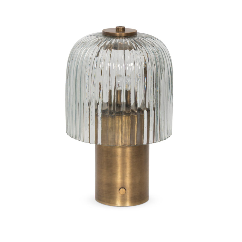 Lampe de table sans fil Nomi, Fer vieilli en laiton antique