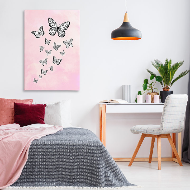 «Pink Fluttering Butterflies» par Martina Pavlova, H 45 po x l 30 po