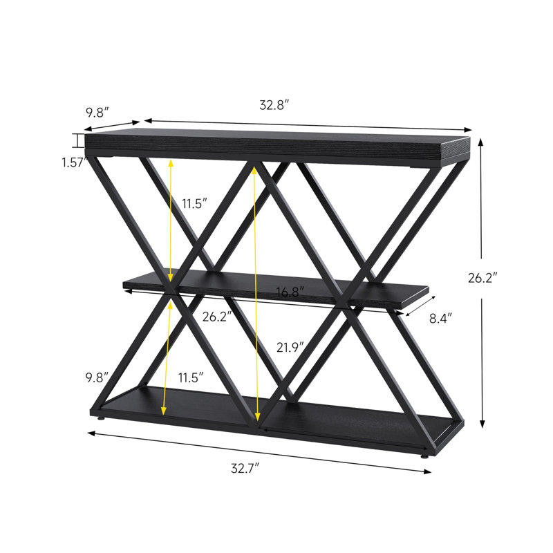 100cm Console Table, Black, Black