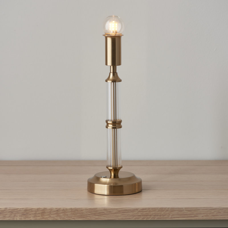 Morton Rechargeable Table Lamp Base finished in Br Aged Brass