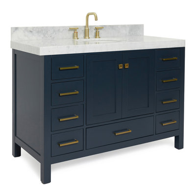 Cambridge Single Bathroom Vanity with Carrara Marble Top