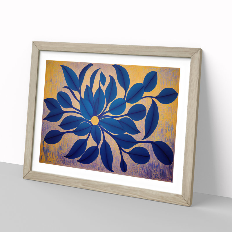 Contemporary Flower - Framed Print, 46cm H x 64cm W x 2cm D, Oak