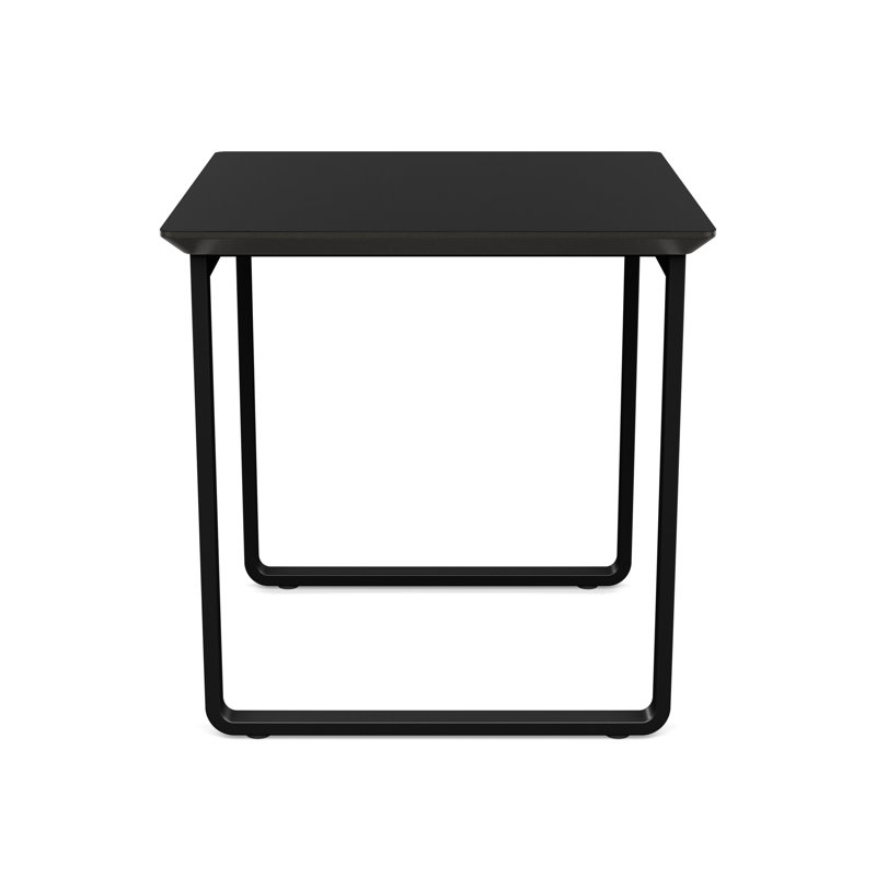 Gansett Waiting Reception End Table Metal Frame 20x20" High Pressure Laminate Top, Black, Midnight Black