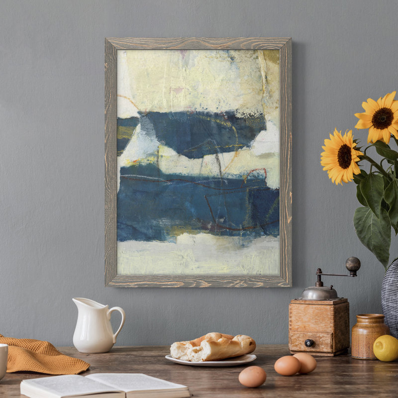 Toile encadrée de qualité supérieure Fraickel IV - prête à être accrochée, H 37,5 po x l 27,5 po x P 1 po, Encadré gris