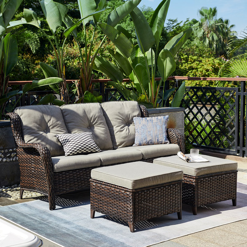 Carolina 5 - Person Patio Conversation Set with Cushions, Gray