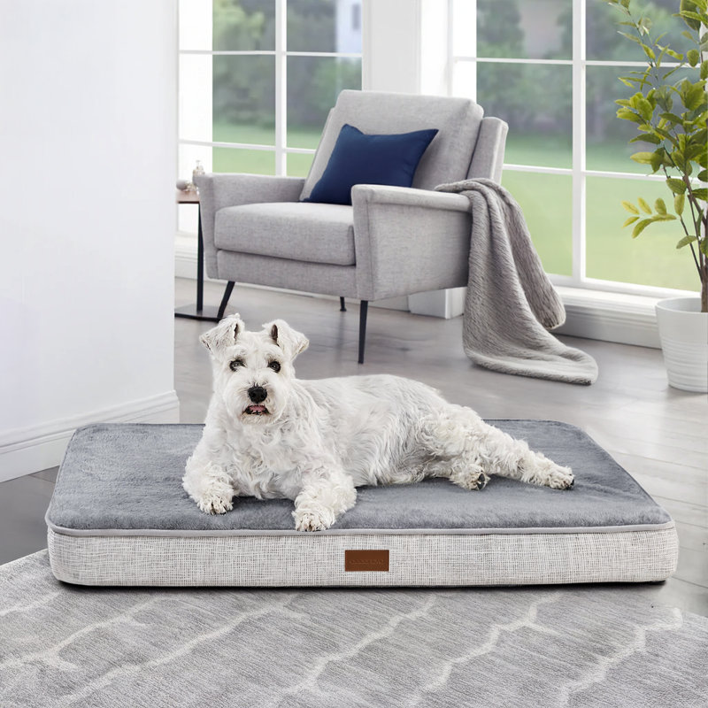 Orthopedic Dog Bed with Anti-Slip Mat, Black, 44" H x 32" W x 3" D