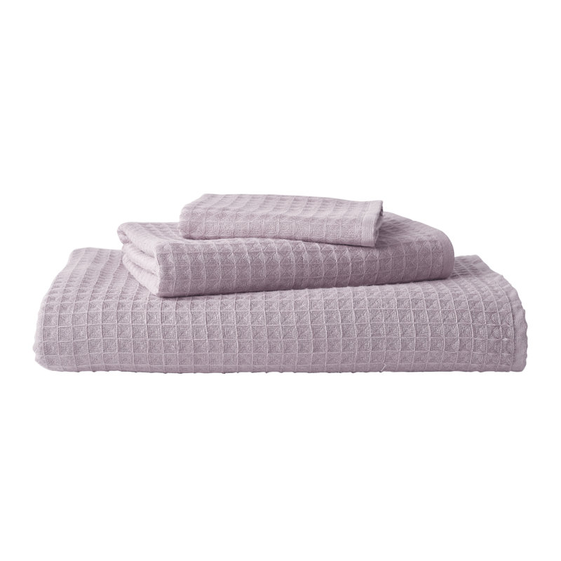 Serviette de bain 100% coton Waffle Twist, Orchidée