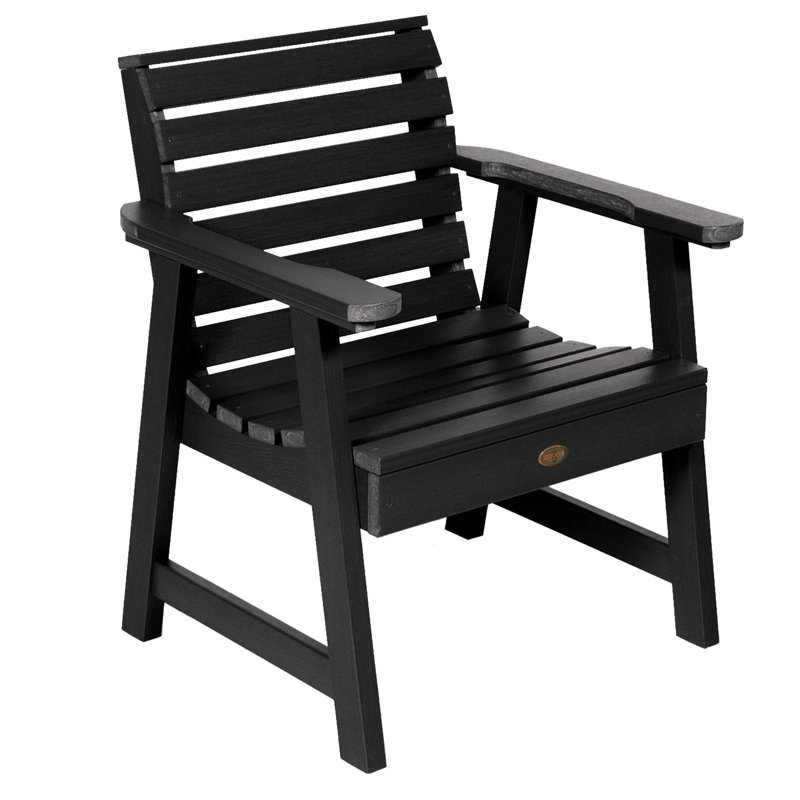 Chaise de patio avec accoudoirs Cecillia, Noir