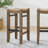 Aston 15" Wide Rustic Industrial Solid Wood Faux Concrete Square Stool With Rush Seat-1820222281