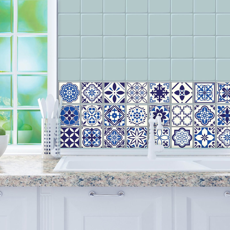 10cm W x 10cm L Vinyl Peel and Stick Mosaic Tile