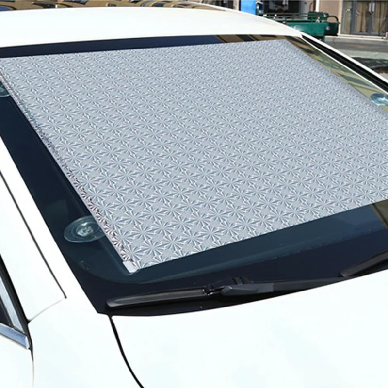 Housse pare-soleil rétractable pour voiture pare-soleil pliable, Argent argent