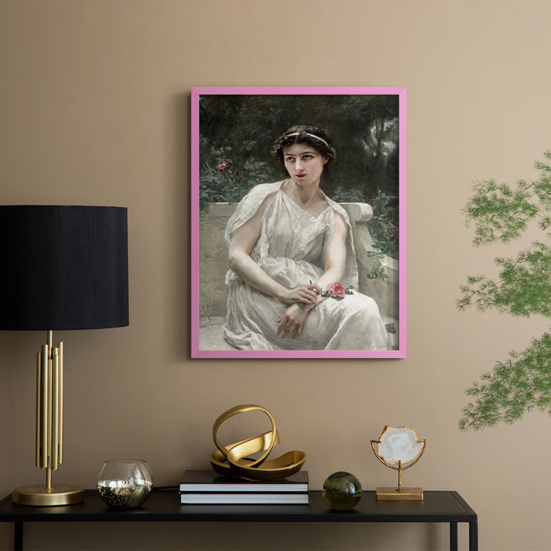 «Vintage Portrait Print», reproduction encadrée C XXVII - bois massif, H 30 po x l 24 po, Rose