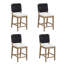 Tabouret de bar rembourré Seagrass avec structure en bois massif, paquet de 4-103764927-103764926-103764932