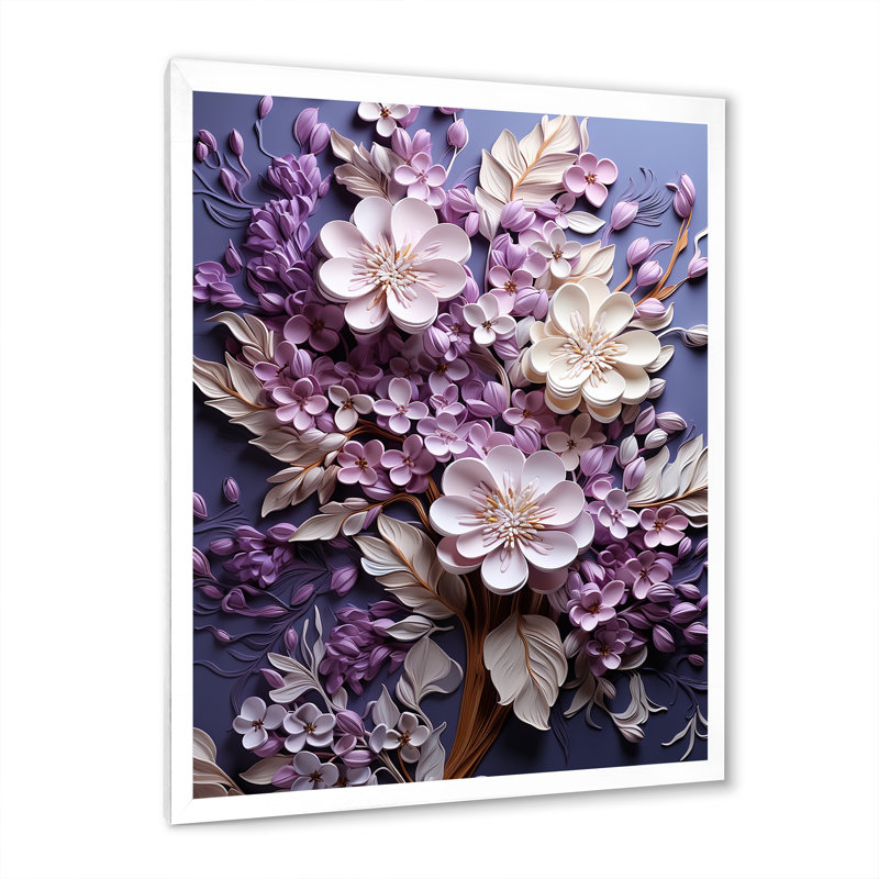 «Timeless Nostalgia Flower Petals» sur impression sur toile, H 32 po x l 16 po x P 1 po, Cadre simple blanc