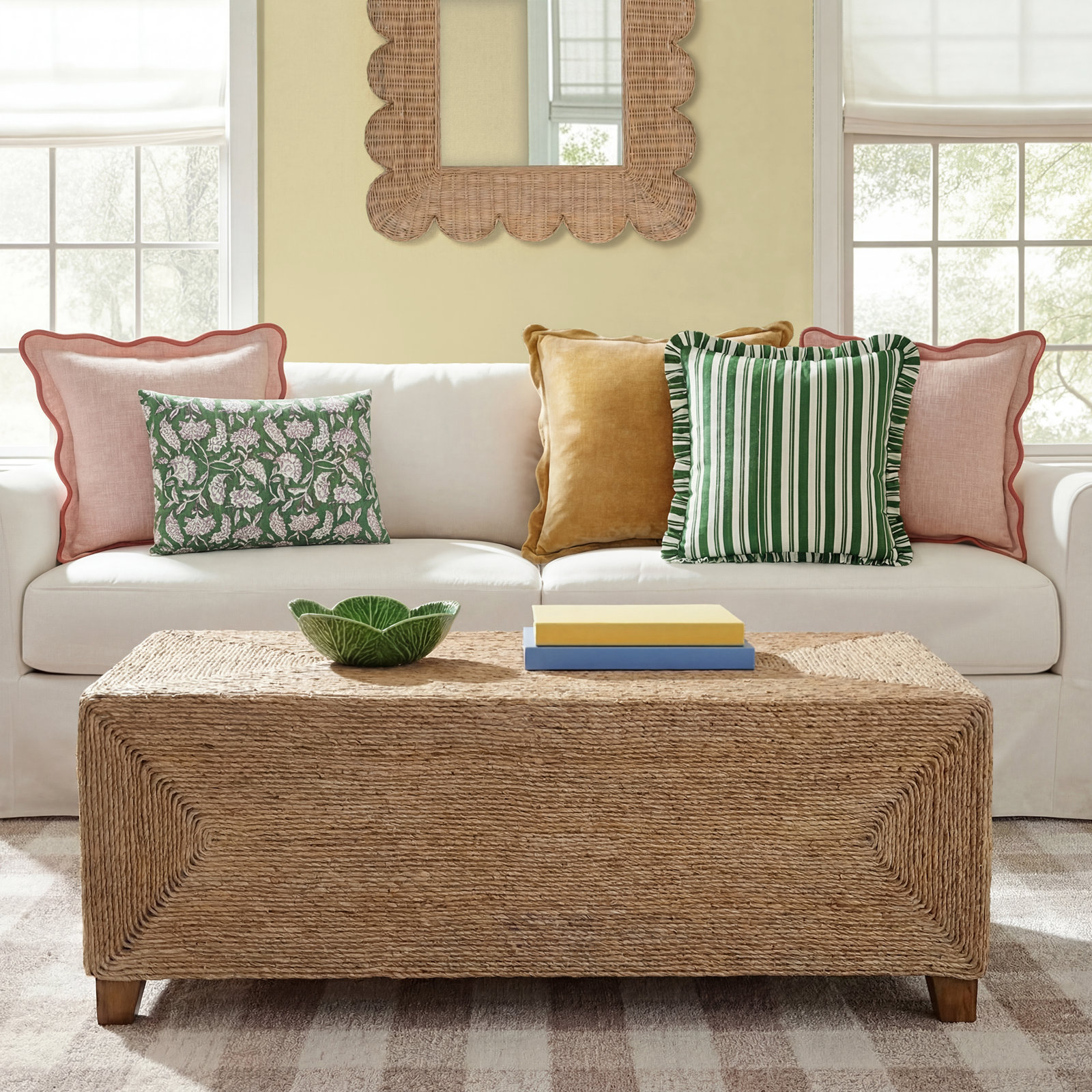 Evana 48" Woven Coffee Table