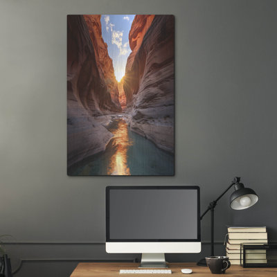 Union Rustic 'Cut In The Cliffs' by r3darch0n Metal Wall Art