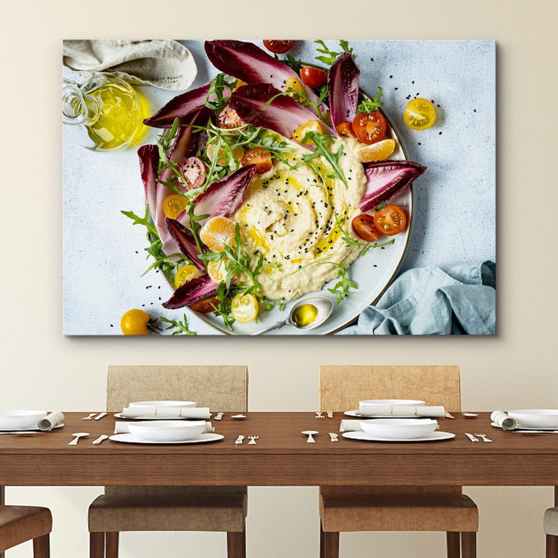Huile d'olive, houmous frais, endive, trempette aux herbes, cuisine, cuisine, décoration murale, rustique, H 24 po x l 36 po