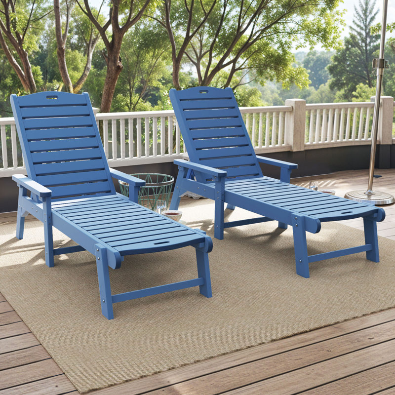 Chaise longue simple inclinable 24 po Alizay, Dark Blue