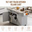 Îlot de cuisine l 51,06 po, panneau de particules P2, abattant, armoires de rangement, roulettes-133962692