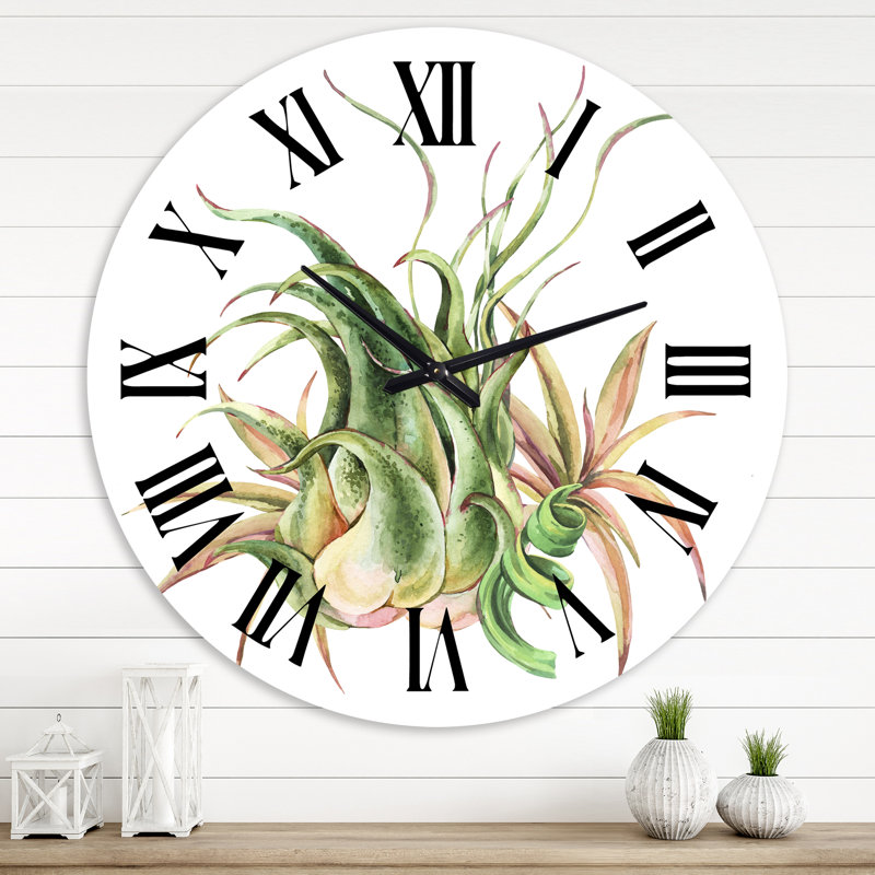 Succulent plante tropicale - horloge murale, Surdimensionné