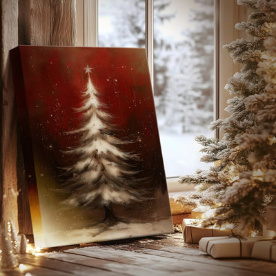 «Warm Scarlet» écarlate de chalet - Toile tendue avec châssis de qualité supérieure