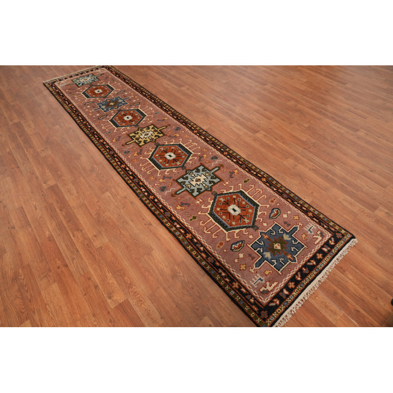 Pink Wool Timeless  Oriental Runner Rug 3x10